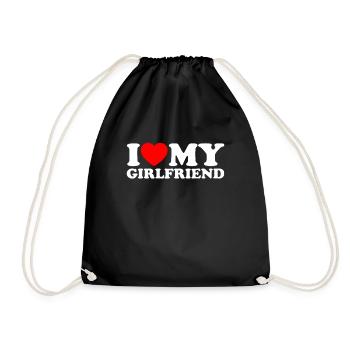 J’aime ma petite amie - Ich Liebe Meine Freundin - Sac de sport léger - noir - Devant