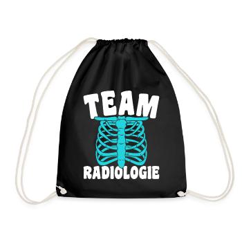 MTRA Röntgen Radiologie Radiologe - Turnbeutel - Schwarz - Vorne