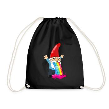 Drôle de nain Vomit Rainbow Gnome Humour - Sac de sport léger - noir - Devant
