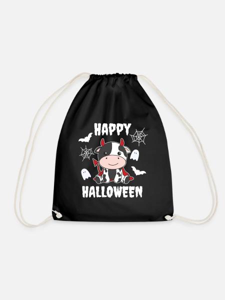 Kuh Happy Halloween Teufel Kostüm - Turnbeutel - Schwarz