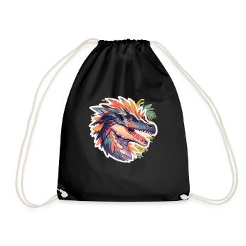 Dinosaur Trex Dinos Dinosaur Dino Baby - Drawstring Bag - black - Front
