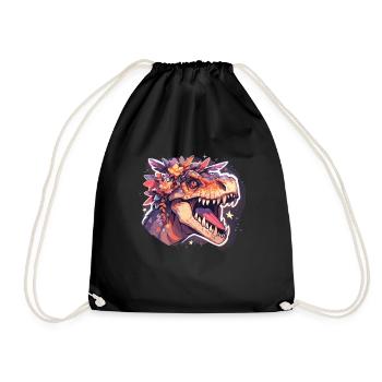 Dinosaurier Trex Dinos Dinosaurus Dino Baby - Turnbeutel - Schwarz - Vorne