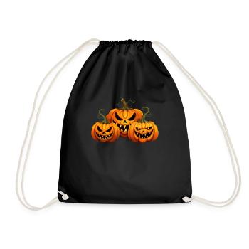 Faces of the Night: Creepy Halloween Pumpkins - Drawstring Bag - black - Front
