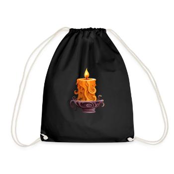 Gespenstisches Kerzenlicht: Halloween-Kürbisdesign - Turnbeutel - Schwarz - Vorne