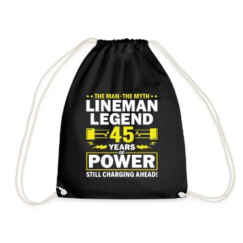 Lineman Legend - Celebrating 45 Years of Power! - Drawstring Bag - black - Front