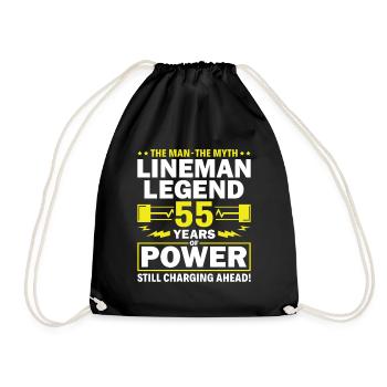 Lineman Legend - Celebrating 55 Years of Power! - Drawstring Bag - black - Front