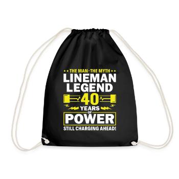 Lineman Legend - Celebrating 40 Years of Power! - Drawstring Bag - black - Front