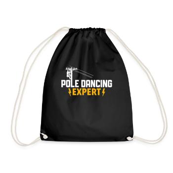Pole Dancing Expert - Electrician - Drawstring Bag - black - Front