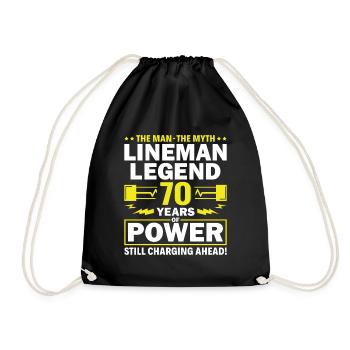 Lineman Legend - Celebrating 70 Years of Power! - Drawstring Bag - black - Front