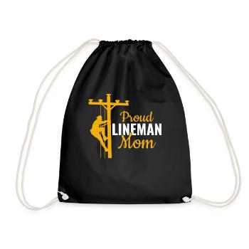 Proud Lineman Mom - Leitungsmonteur - Turnbeutel - Schwarz - Vorne