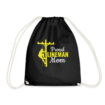 Proud Lineman Mom - Leitungsmonteur - Turnbeutel - Schwarz - Vorne