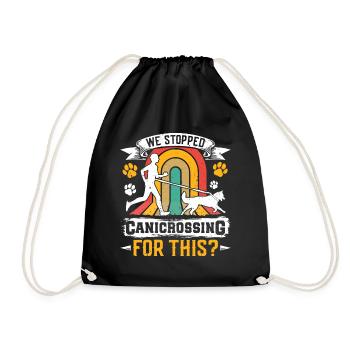 Dog running Canicross Design - Turnbeutel - Schwarz - Vorne