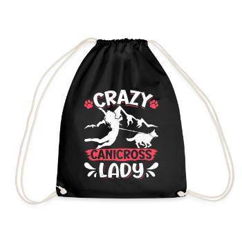Dog running Canicross Design - Turnbeutel - Schwarz - Vorne