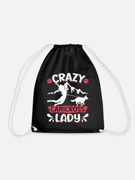 Dog running Canicross Design - Turnbeutel - Schwarz