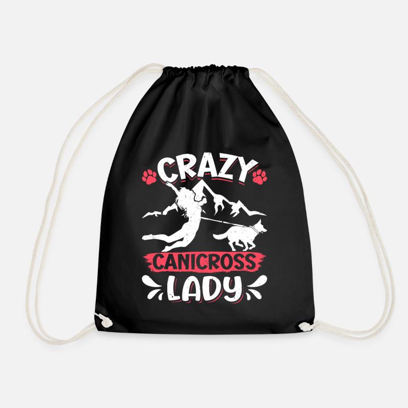 Dog running Canicross Design - Turnbeutel - Schwarz