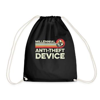 Millennial Anti-Diebstahl-Gerät Stick Shift Auto - Turnbeutel - Schwarz - Vorne