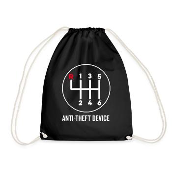 Anti Theft Device Manual Shift Speed Stick Shift - Drawstring Bag - black - Front
