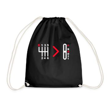 Manual Transmission Car Manual Gearbox Stick - Drawstring Bag - black - Front