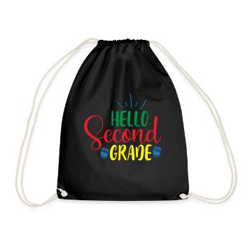 Second Grade Rainbow Girls Boys Teacher Team 2nd - Drawstring Bag - black - Front