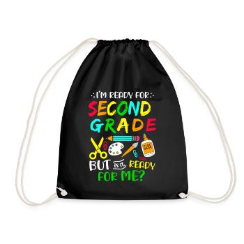 Second Grade Rainbow Girls Boys Teacher Team 2nd - Drawstring Bag - black - Front