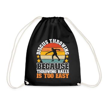 Discus thrower Discus throw - Drawstring Bag - black - Front