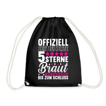 Junggesellinnenabschied Braut - Turnbeutel - Schwarz - Vorne