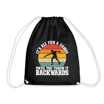 Discus thrower Discus throw - Drawstring Bag - black - Front