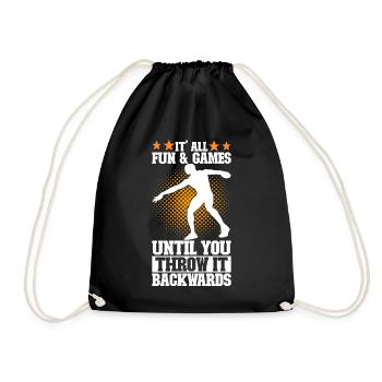 Discus thrower Discus throw - Drawstring Bag - black - Front