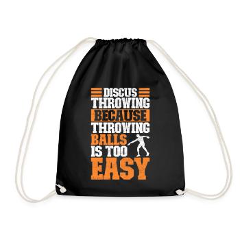 Discus thrower Discus throw - Drawstring Bag - black - Front