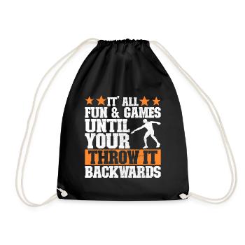 Discus thrower Discus throw - Drawstring Bag - black - Front