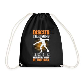Discus thrower Discus throw - Drawstring Bag - black - Front