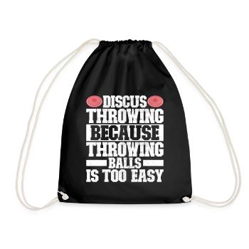 Discus thrower Discus throw - Drawstring Bag - black - Front