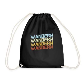 Wandern Retro - Turnbeutel - Schwarz - Vorne