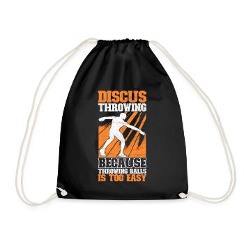 Discus thrower Discus throw - Drawstring Bag - black - Front