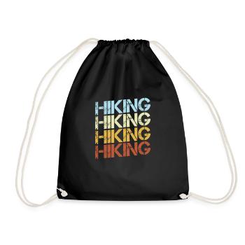 Hiking Retro - Drawstring Bag - black - Front