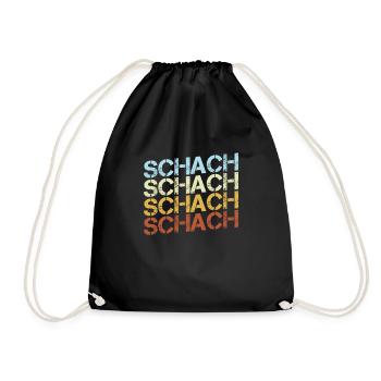 Schach Retro - Turnbeutel - Schwarz - Vorne