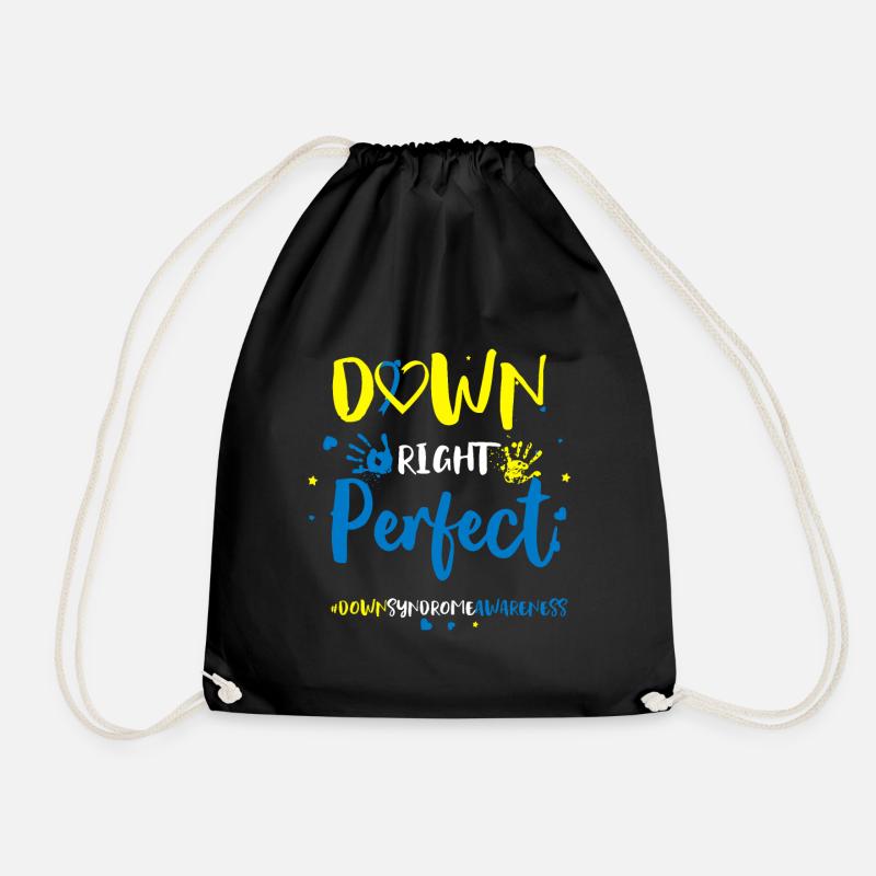 Down Right Perfect - Bewusstsein für das Down-Syndrom - Turnbeutel - Schwarz