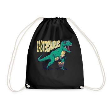Eastersaurus Ostern T-Rex Dinosaurier Osterhase - Turnbeutel - Schwarz - Vorne