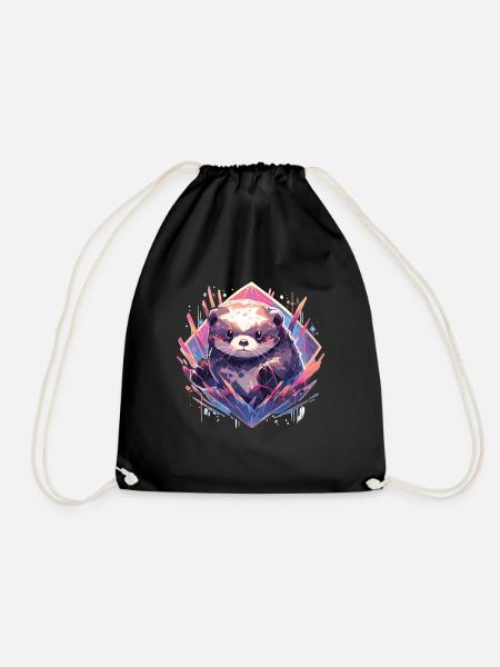 Otter Sea Otter Otter Otter Breeding Animals - Drawstring Bag - black