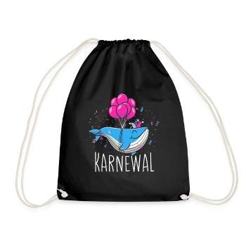 Karnewal Fasching Wal - Turnbeutel - Schwarz - Vorne