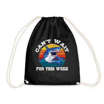 Je ne peux pas attendre cette semaine Retro Vintage Shark Whale - Sac de sport léger - noir - Devant