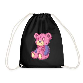Kawaii Pastel Goth Teddy Bear Gothique Occulte Vaudou - Sac de sport léger - noir - Devant