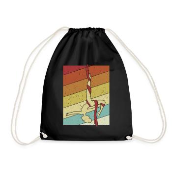 Retro Luftakrobat Gymnastik Aerial Yoga Tänzer - Turnbeutel - Schwarz - Vorne