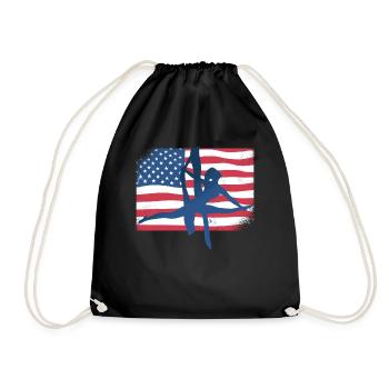 Amerikanische Flagge Luftakrobat Gymnastik Aerial Yoga - Turnbeutel - Schwarz - Vorne