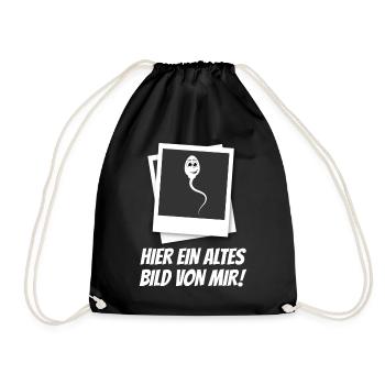 Hier ein altes Bild von mir - Turnbeutel - Schwarz - Vorne