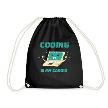 Programmierer Coding Fitness Lustiges Informatiker - Turnbeutel - Schwarz - Vorne