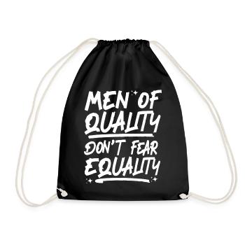 Feminist Men Of Quality Don't Fear - Drawstring Bag - black - Front