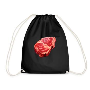 Fleisch Frisches Essen - Turnbeutel - Schwarz - Vorne
