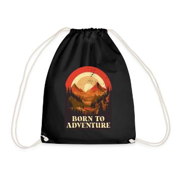 Born To Adventure Adventure Camp Nature Camper Team - Drawstring Bag - black - Front