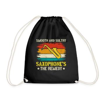 Smooth & Sultry Saxophone's the Remedy - Jazz - Drawstring Bag - black - Front